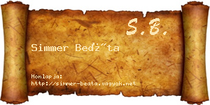 Simmer Beáta névjegykártya