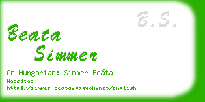 beata simmer business card
